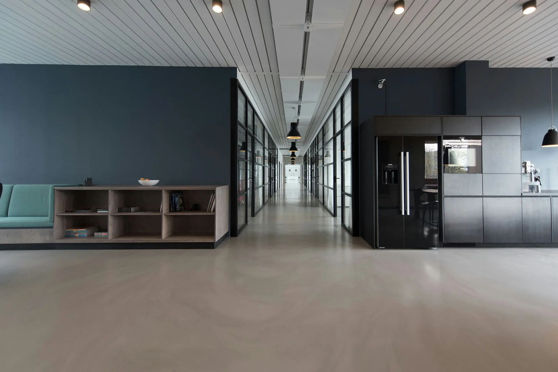 polished concrete floor in a Minneapolis showroom