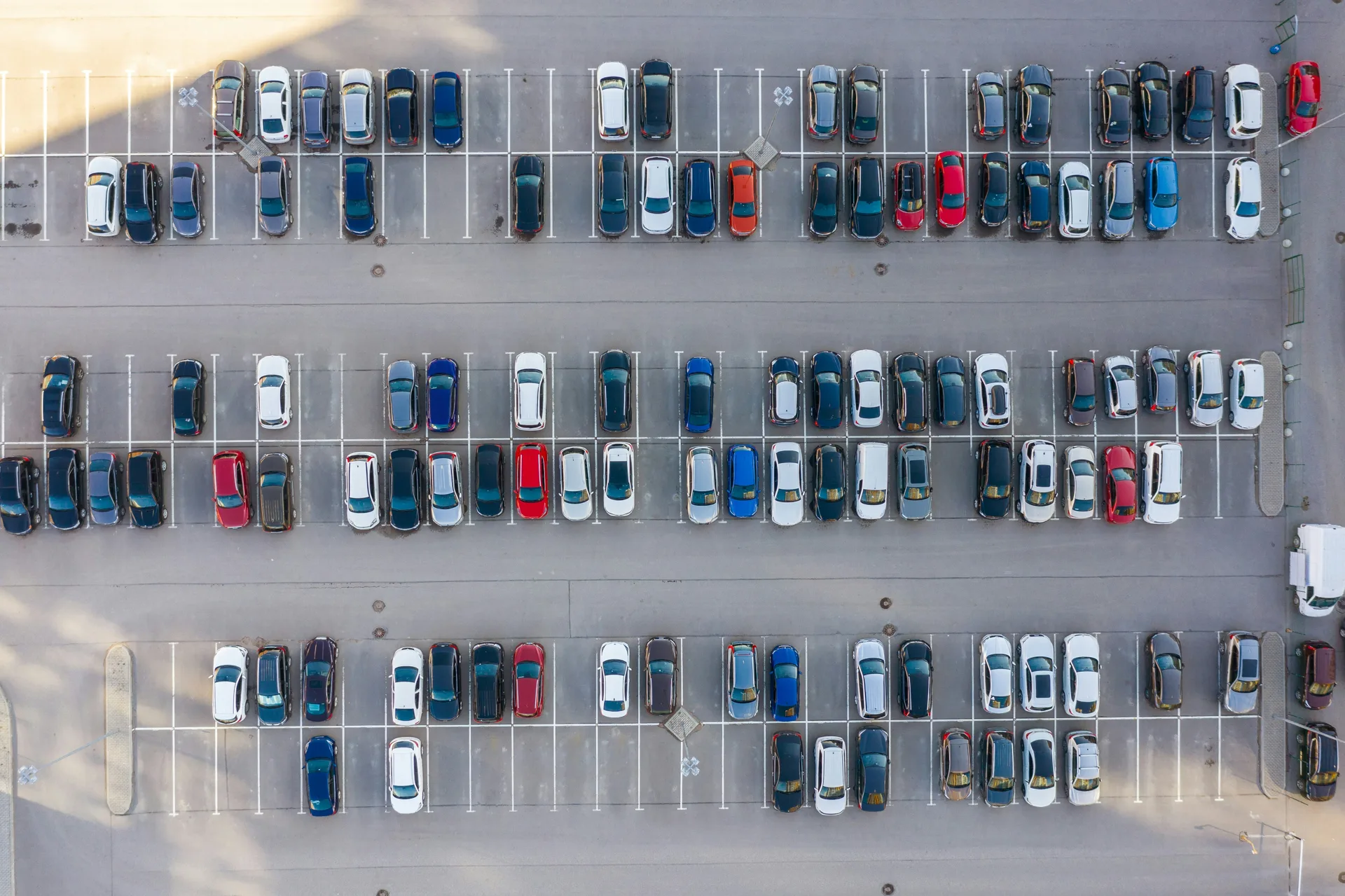 aerial view of a finished concrete parking lot in Minneapolis