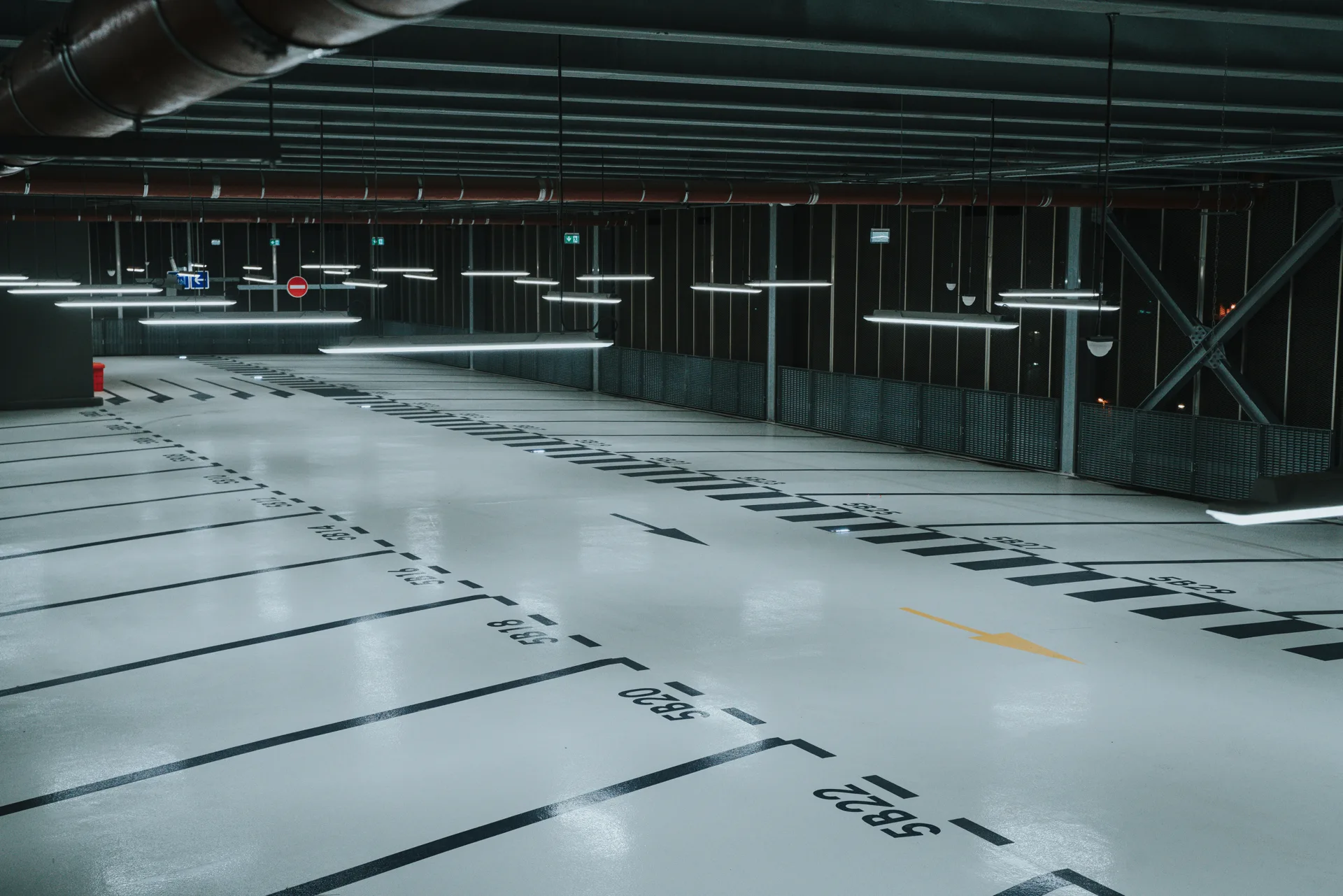 chloride-resistant sealer applied to a parking structure deck