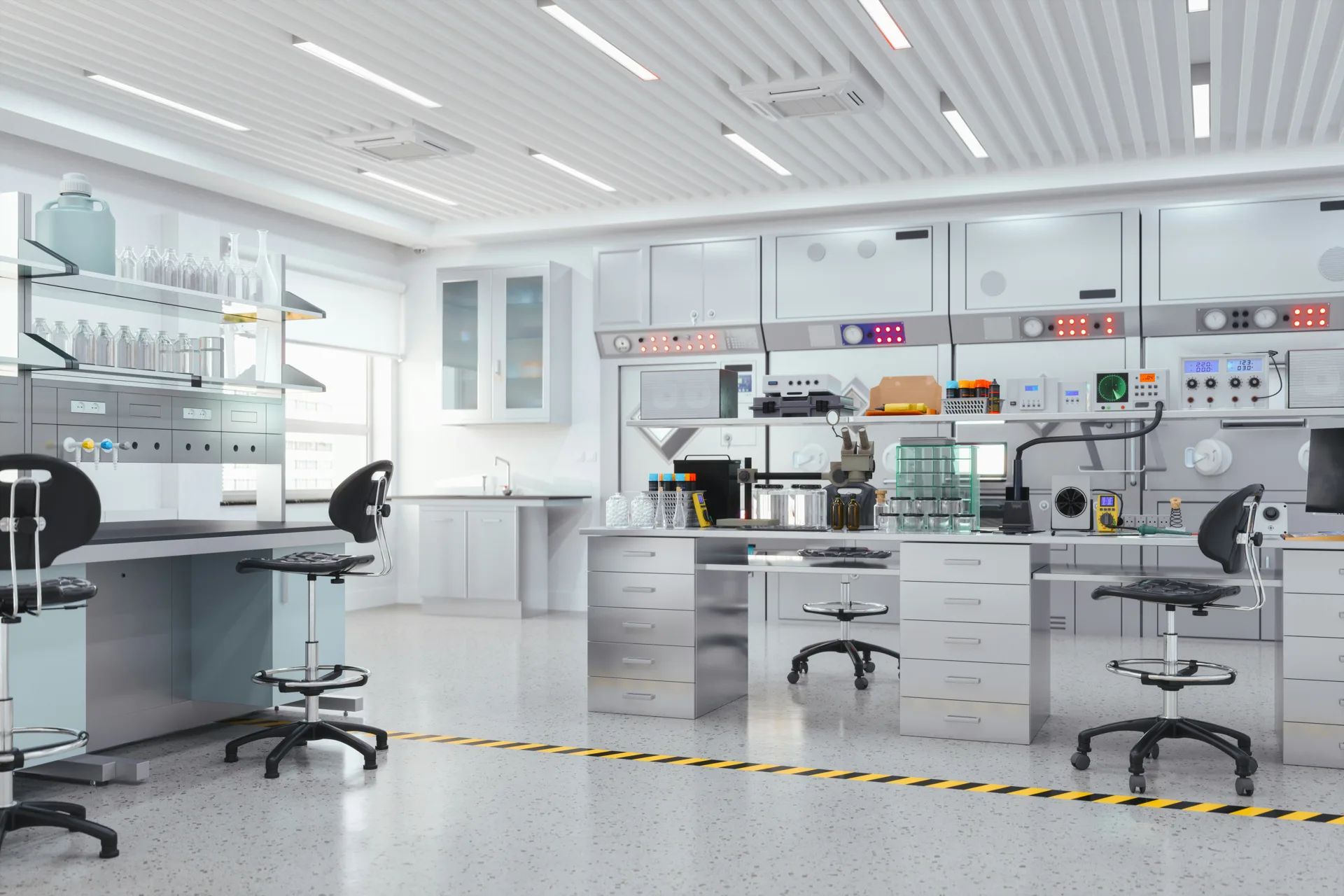 seamless clean-room concrete floor at a Minneapolis technology facility