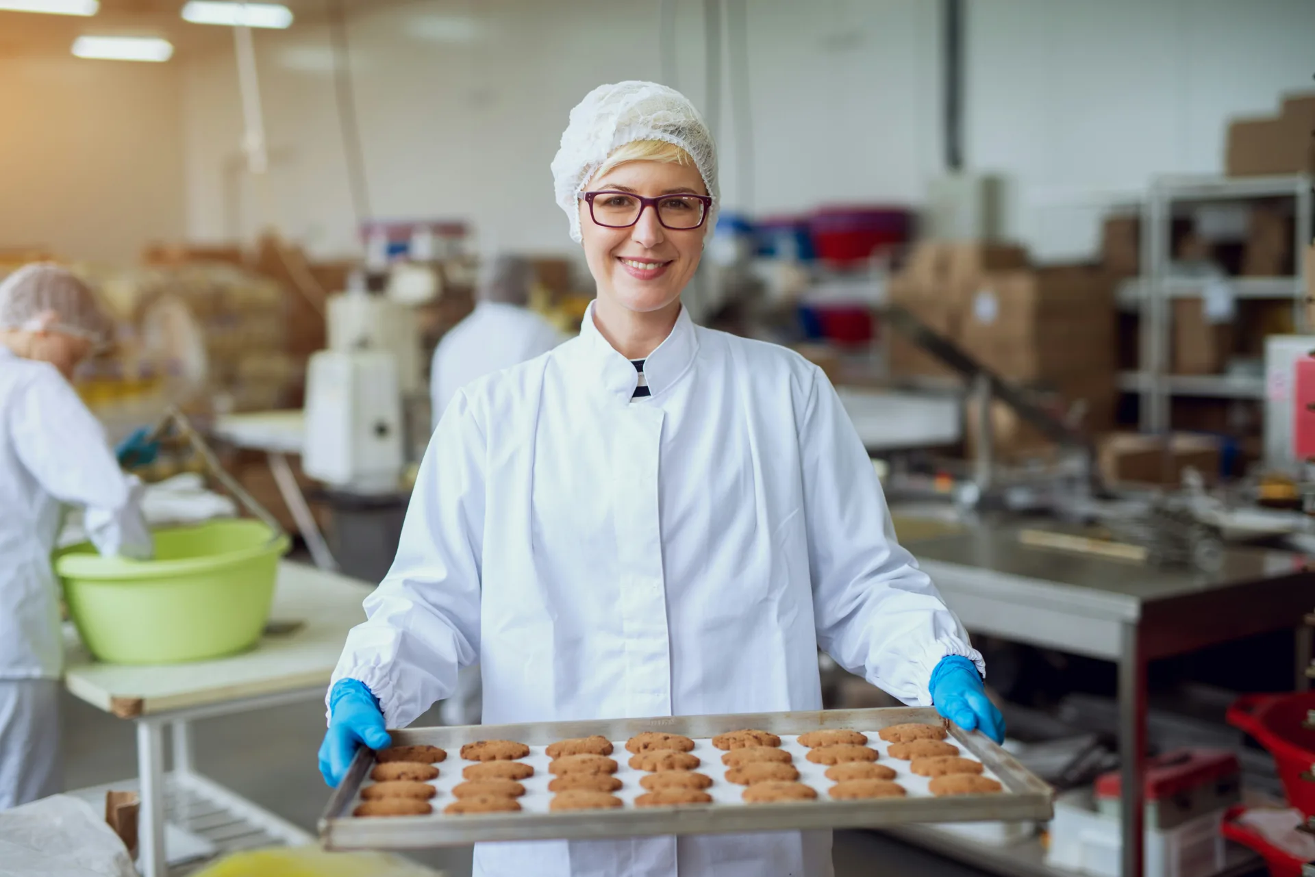 food processing worker on a seamless concrete floor in Minneapolis