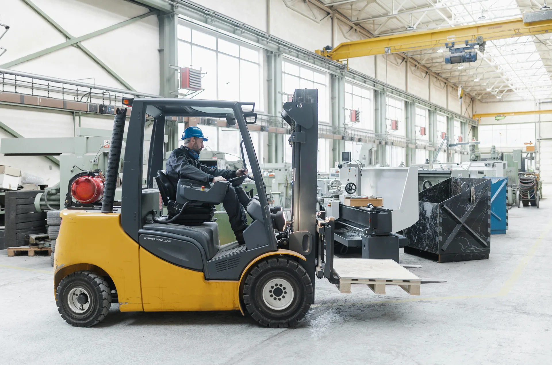 forklift-rated concrete floor in a Minneapolis fabrication plant