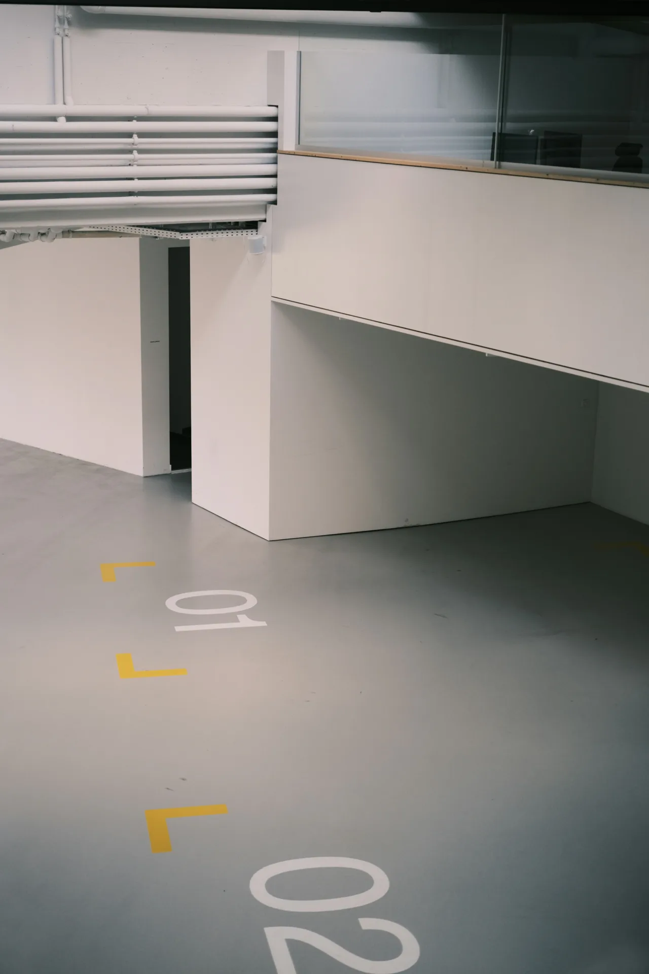 coated warehouse floor with line marking in a Minneapolis facility