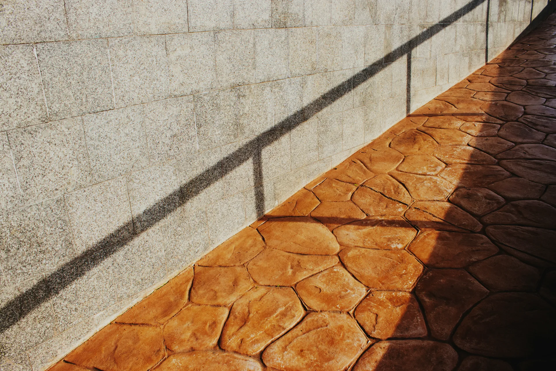 decorative stamped concrete flagstone walkway at a Minneapolis home