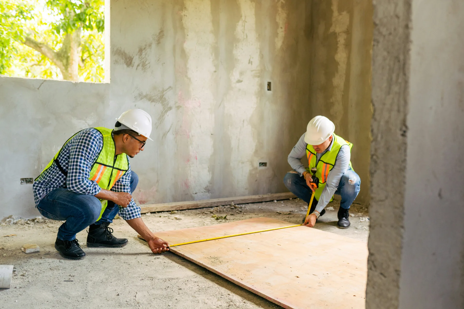 crew measuring for a concrete pour, the input the calculator works from in Minneapolis