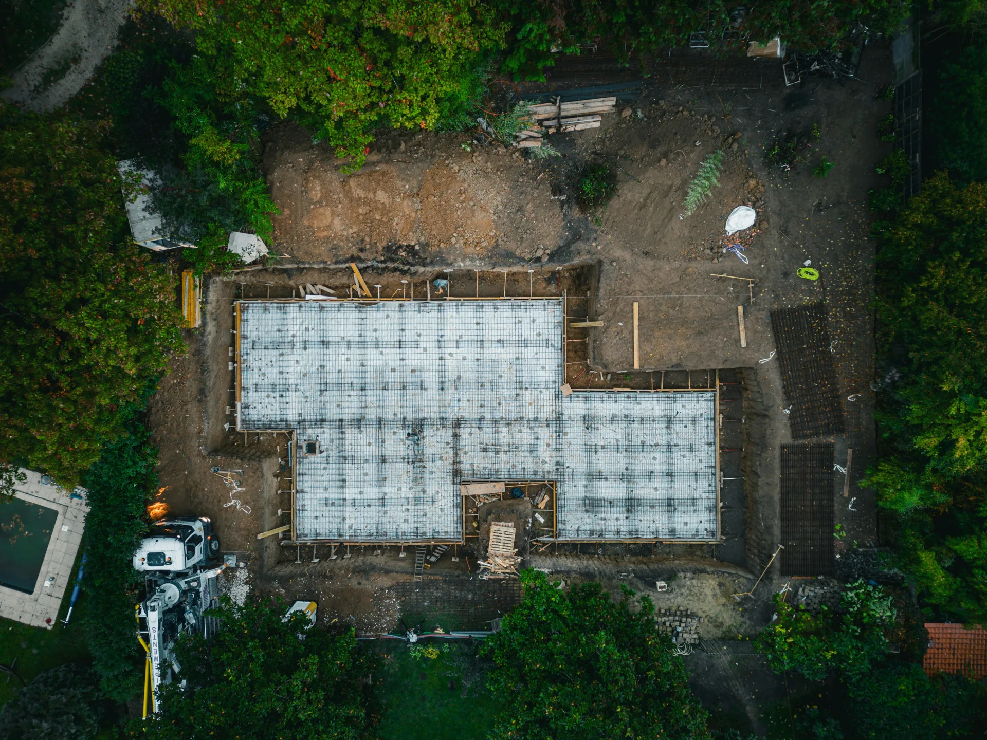 formed concrete foundation under construction at a Minneapolis build